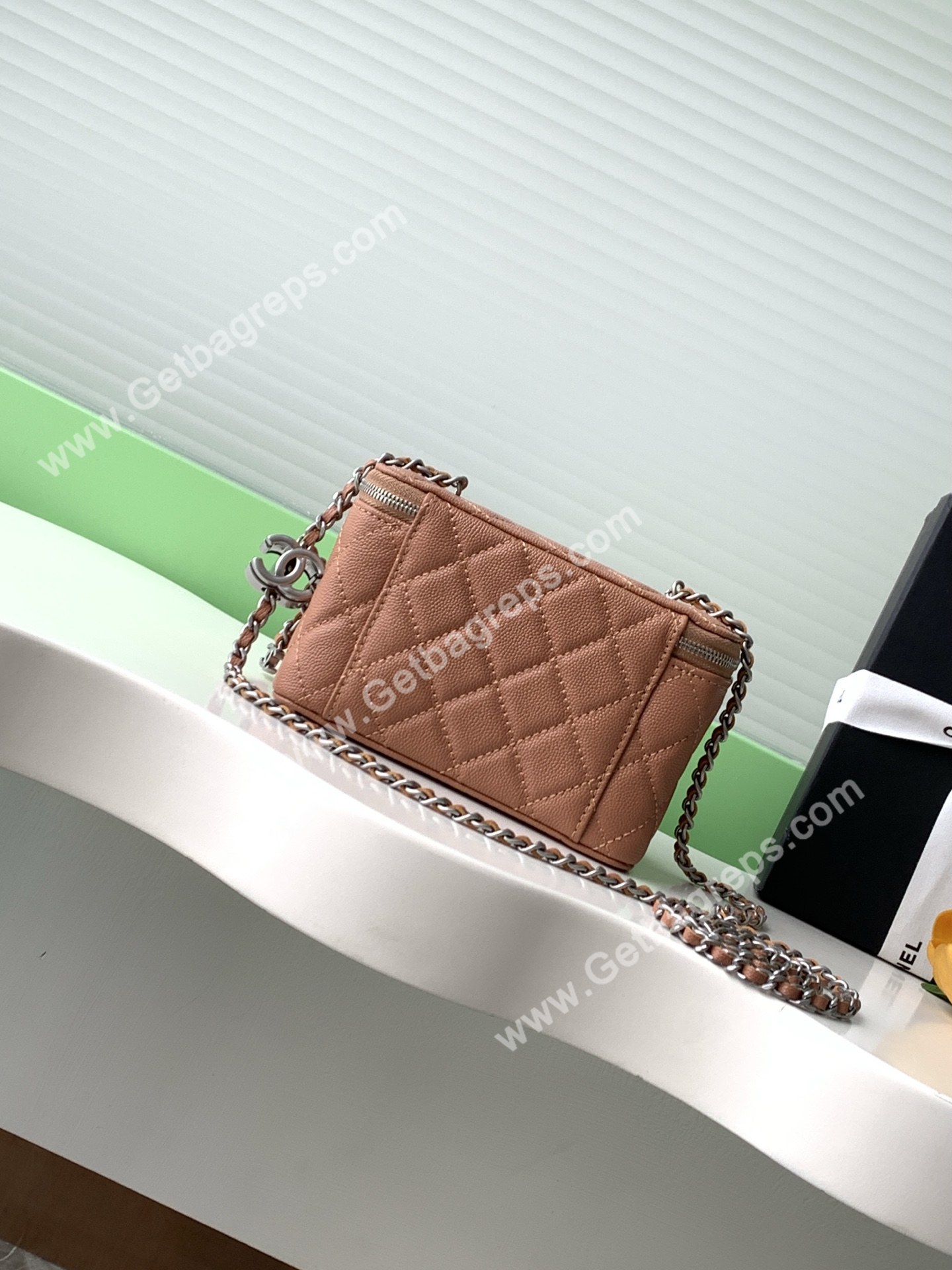 Chanel AP3940 Caviar Vanity Bag Brown