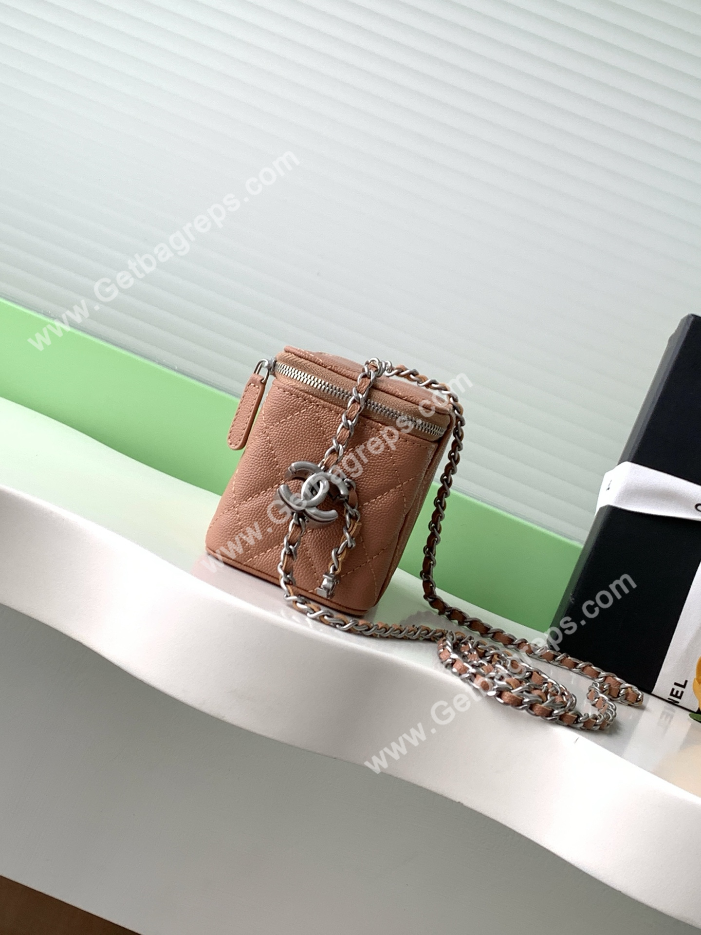 Chanel AP3940 Caviar Vanity Bag Brown