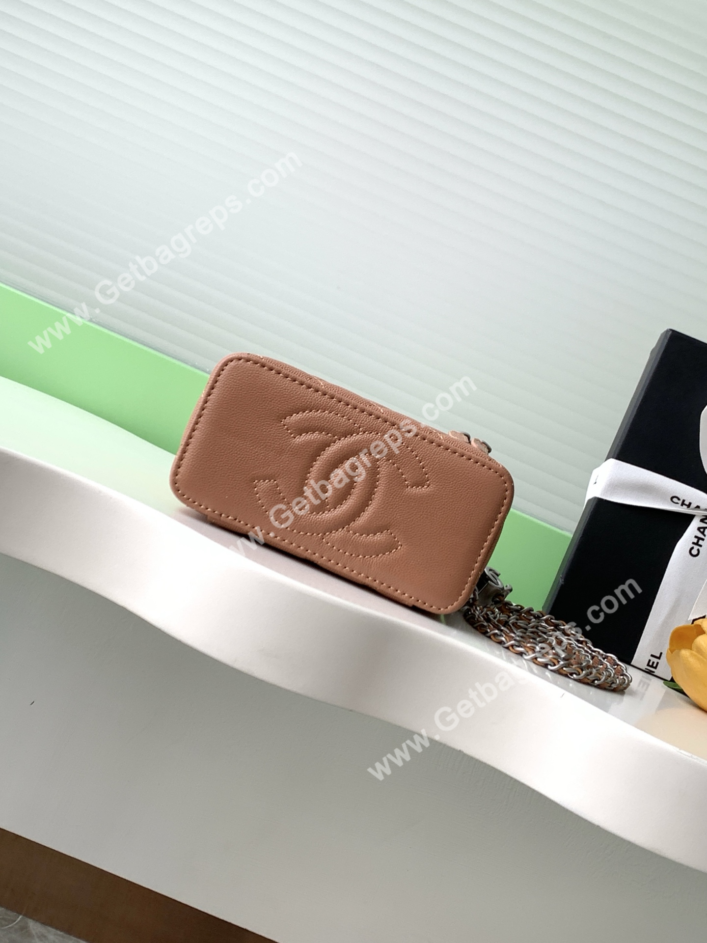 Chanel AP3940 Caviar Vanity Bag Brown
