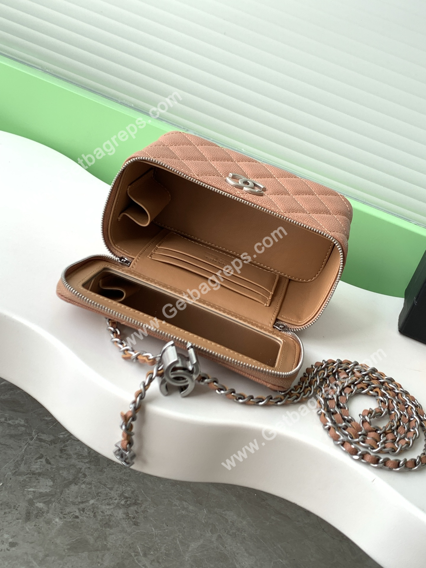 Chanel AP3940 Caviar Vanity Bag Brown