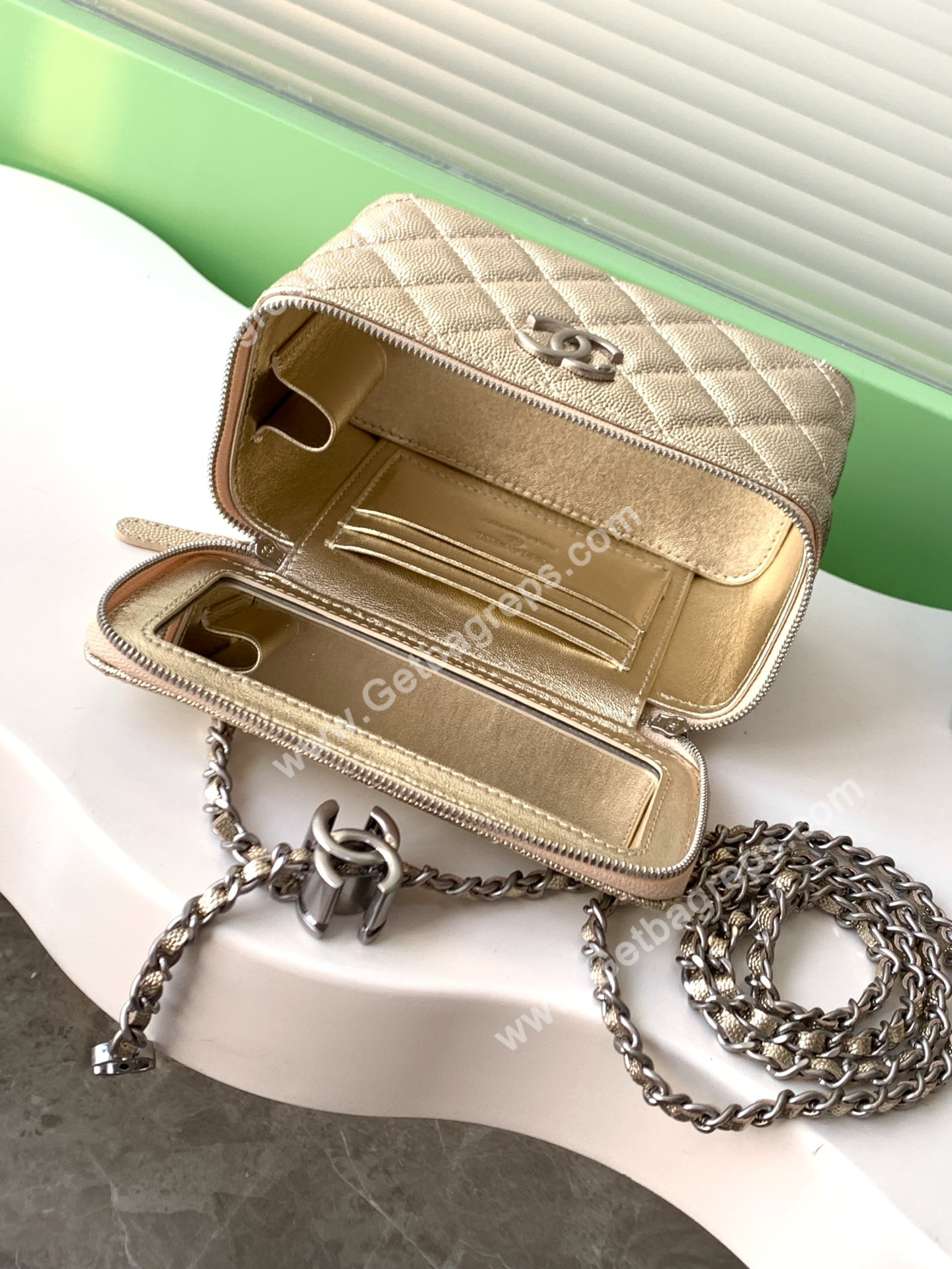 Chanel AP3940 Caviar Vanity Bag Gold