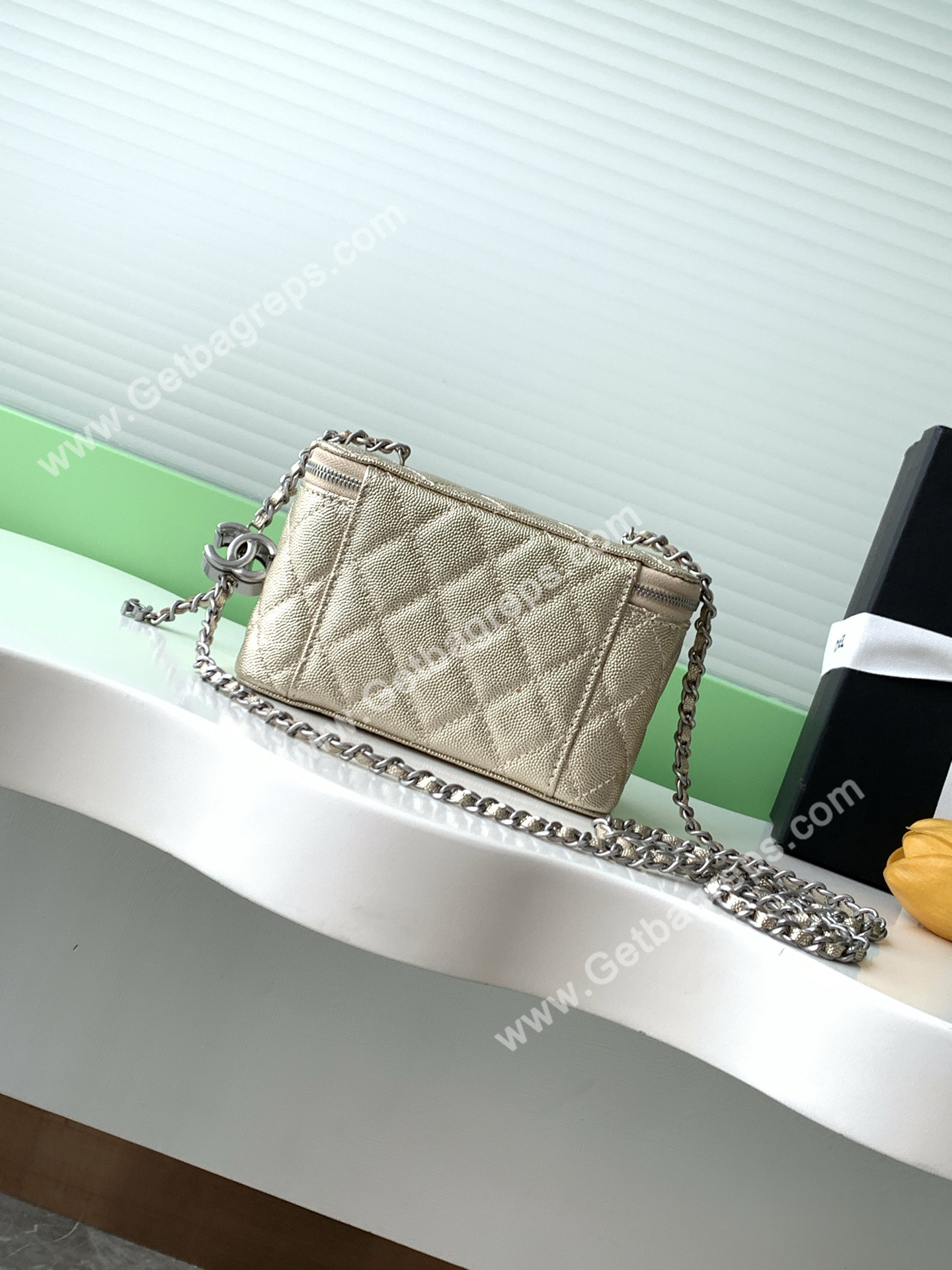 Chanel AP3940 Caviar Vanity Bag Gold