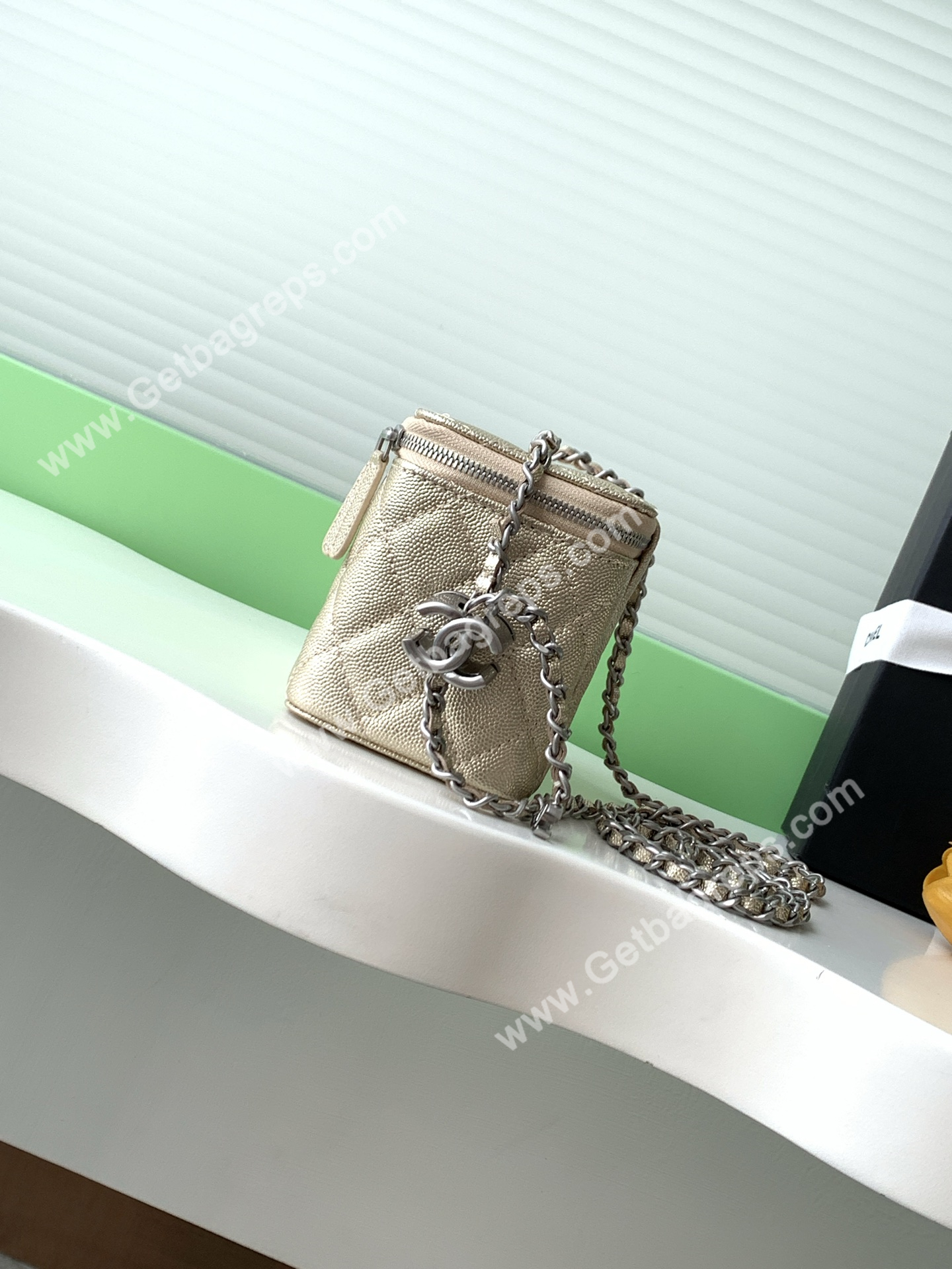 Chanel AP3940 Caviar Vanity Bag Gold