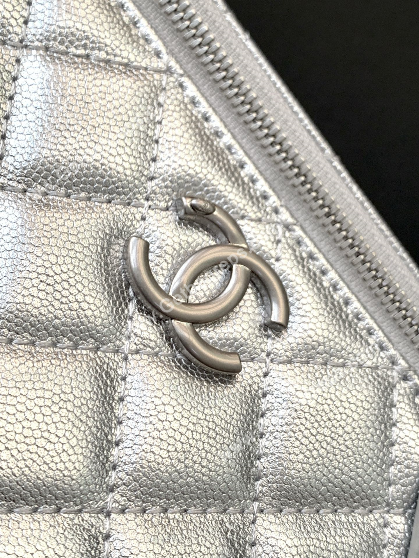 Chanel AP3940 Caviar Vanity Bag Silver