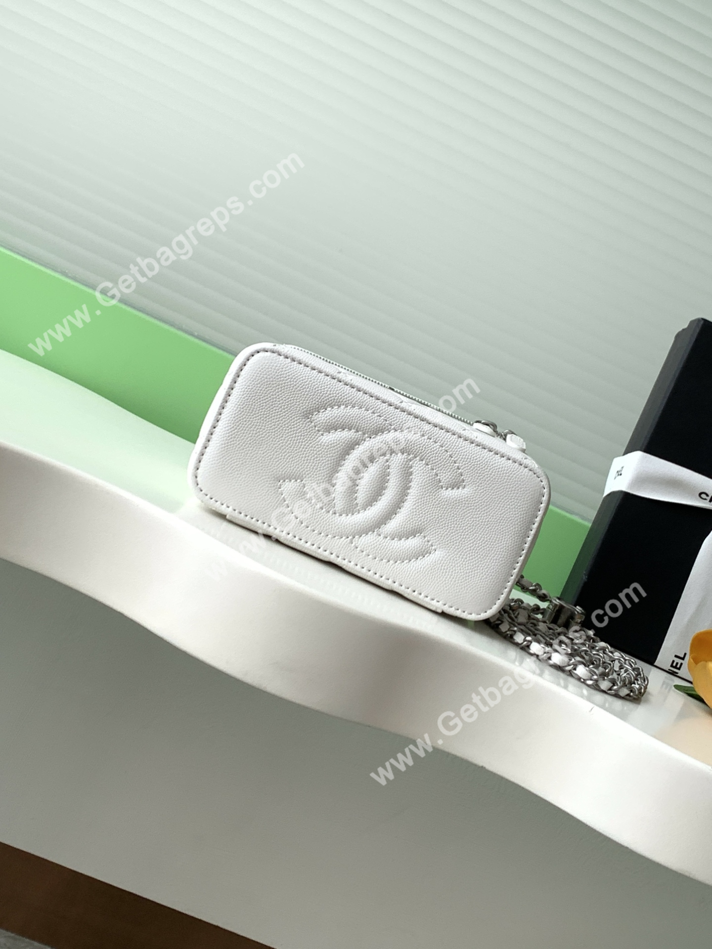 Chanel AP3940 Caviar Vanity Bag White