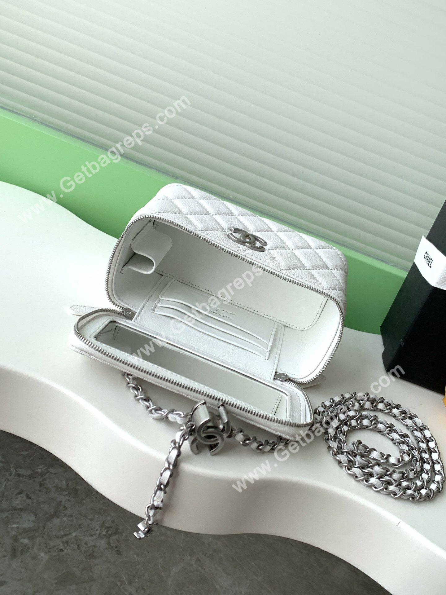 Chanel AP3940 Caviar Vanity Bag White