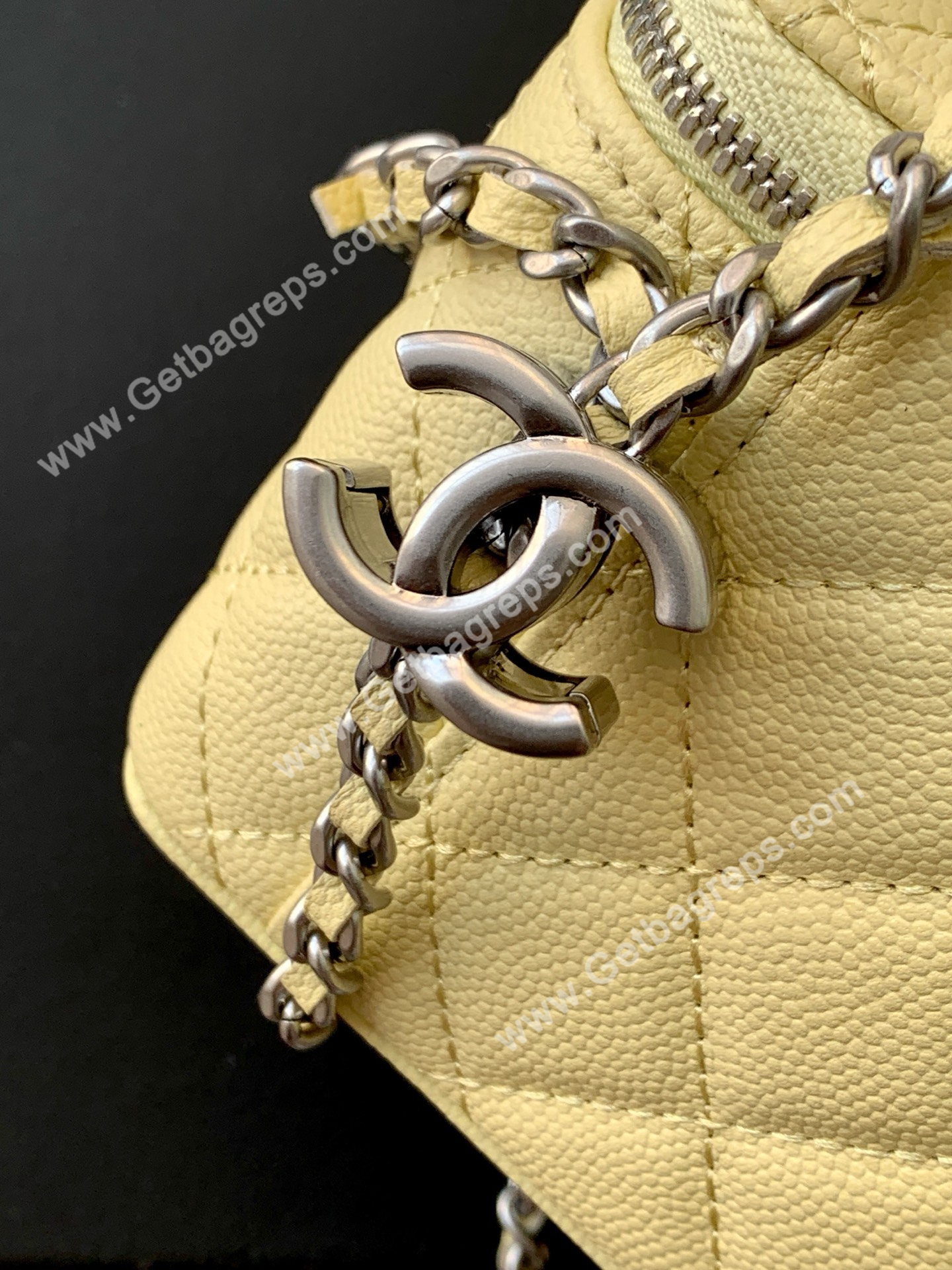 Chanel AP3940 Caviar Vanity Bag Yellow