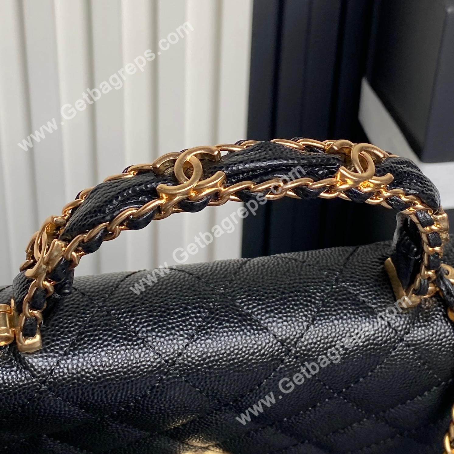 Chanel AP4785 Wallet on Chain Shiny Grained Calfskin Black