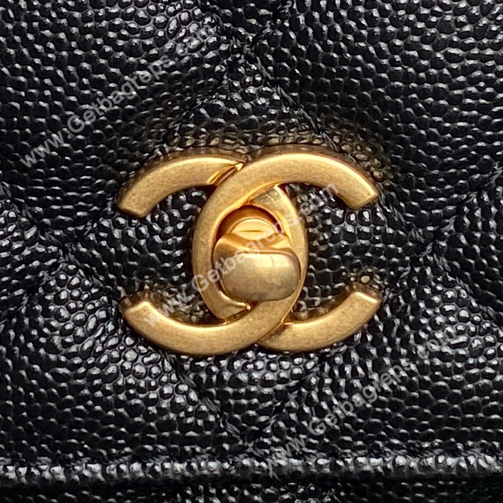Chanel AP4785 Wallet on Chain Shiny Grained Calfskin Black