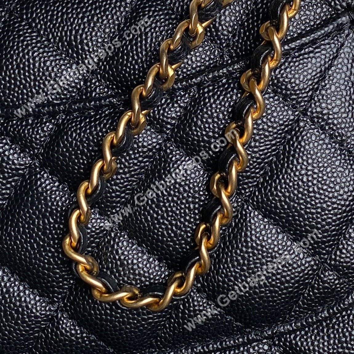Chanel AP4785 Wallet on Chain Shiny Grained Calfskin Black