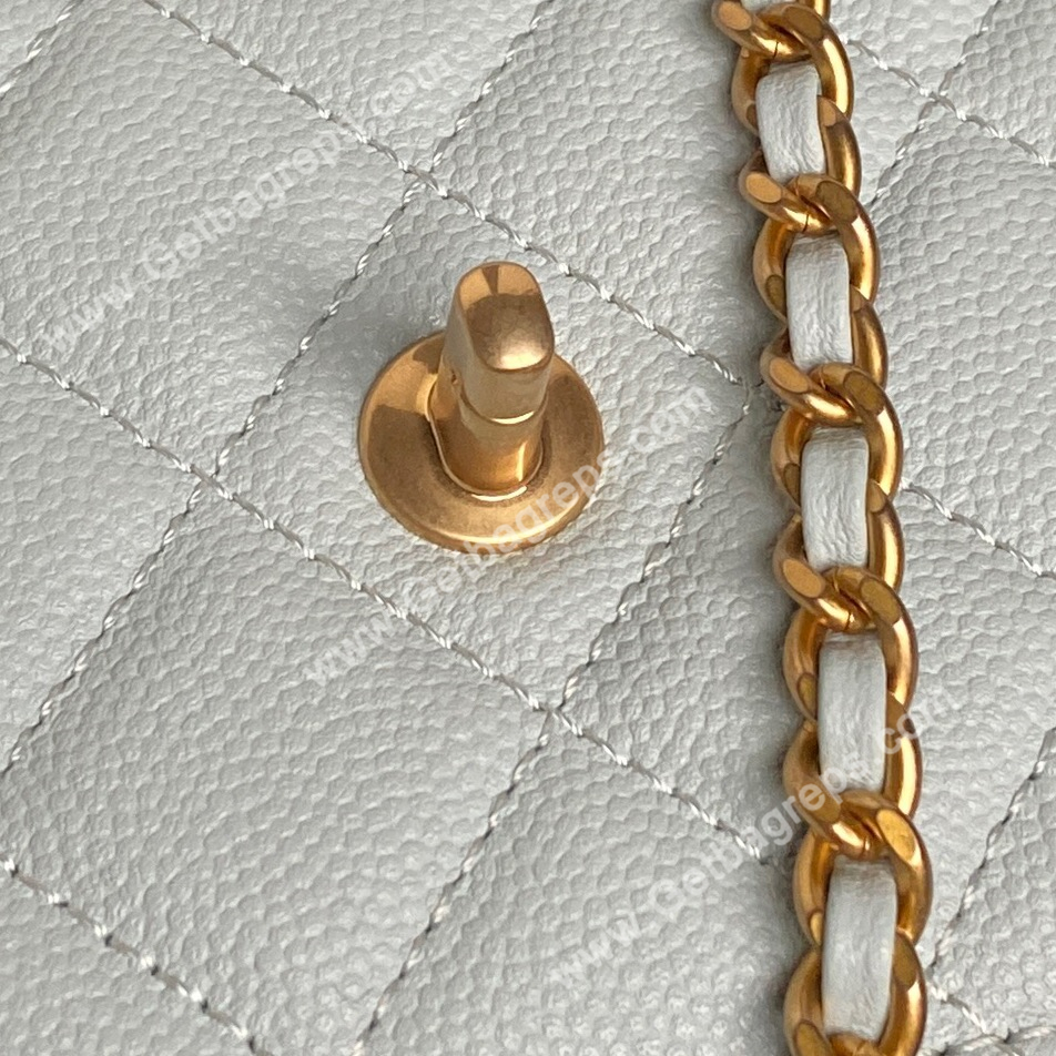 Chanel AP4785 Wallet on Chain Shiny Grained Calfskin Blue