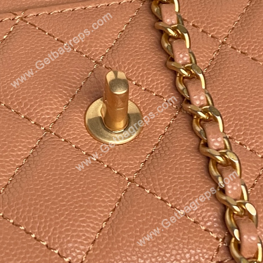 Chanel AP4785 Wallet on Chain Shiny Grained Calfskin Brown