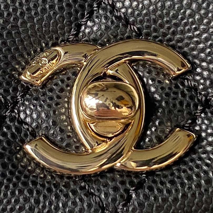 Chanel AS2215 CoCo Top Handle Handabag Calfskin Black