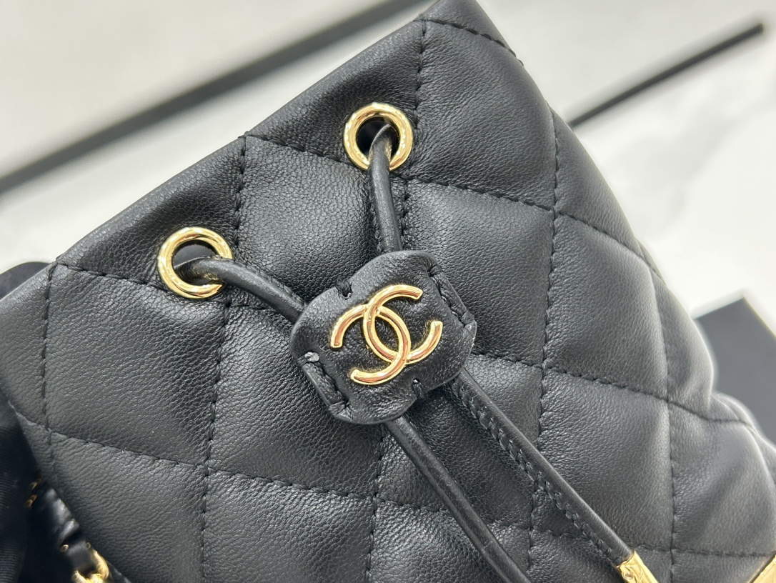 Chanel AS2750 Bucket Bag Black Leather