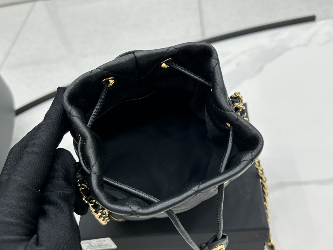 Chanel AS2750 Bucket Bag Black Leather