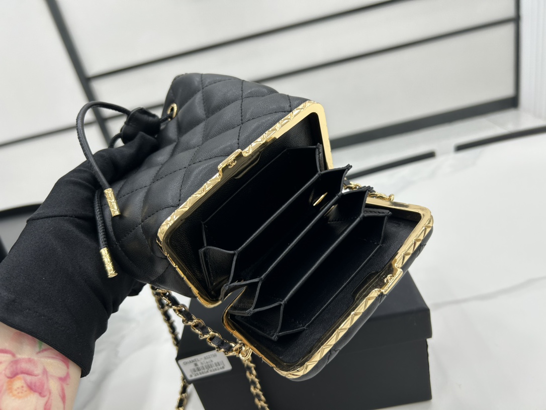 Chanel AS2750 Bucket Bag Black Leather