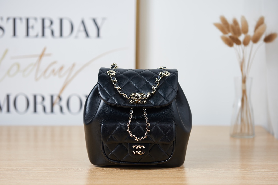 Chanel AS2908 Matelasse Chain Backpack Black