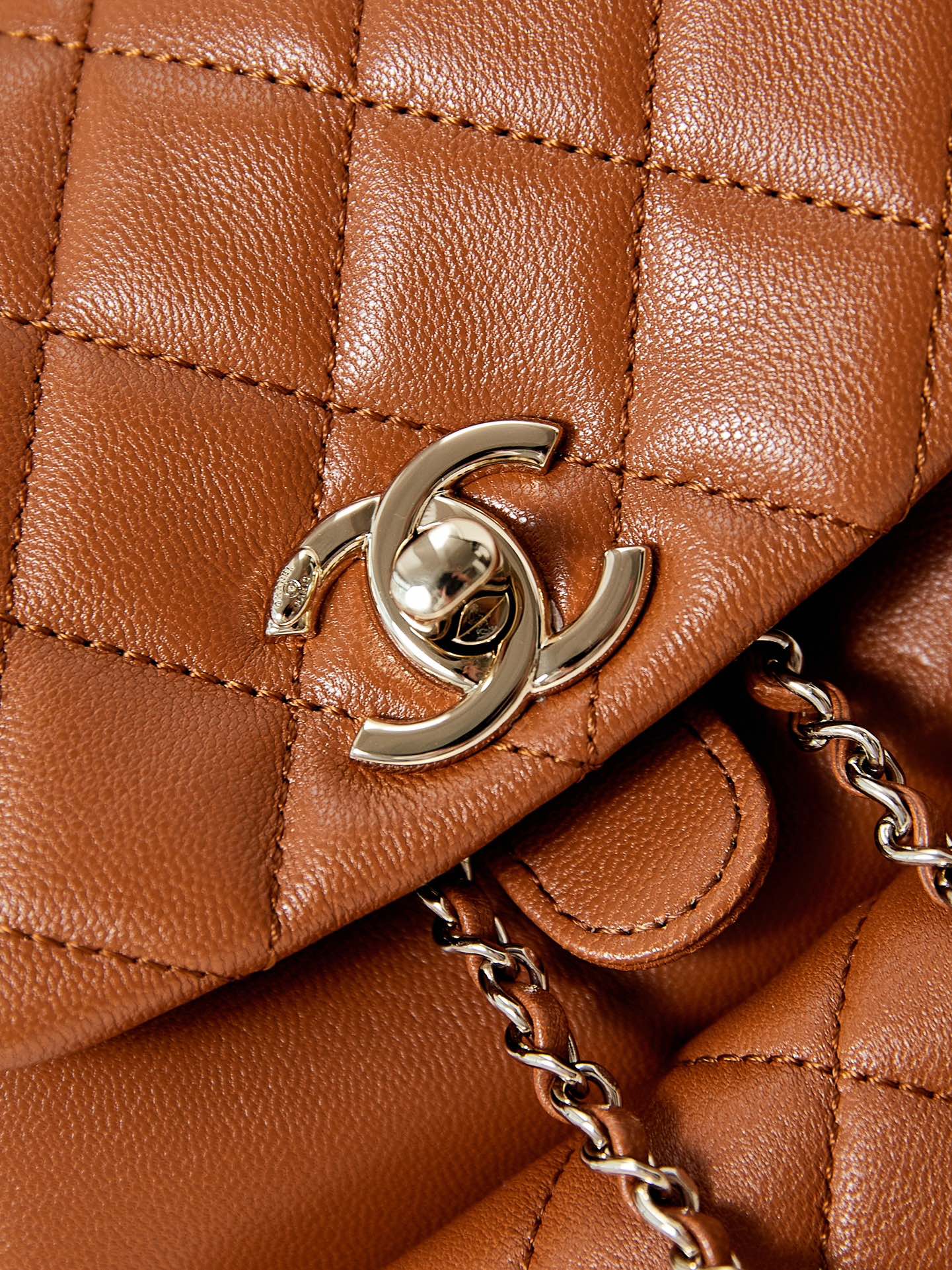 Chanel AS2908 Matelasse Chain Backpack Caramel