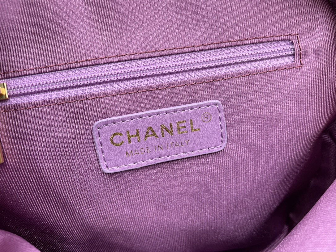 Chanel AS3108 Backpack Grained Calfskin Gold-Tone Metal Purple