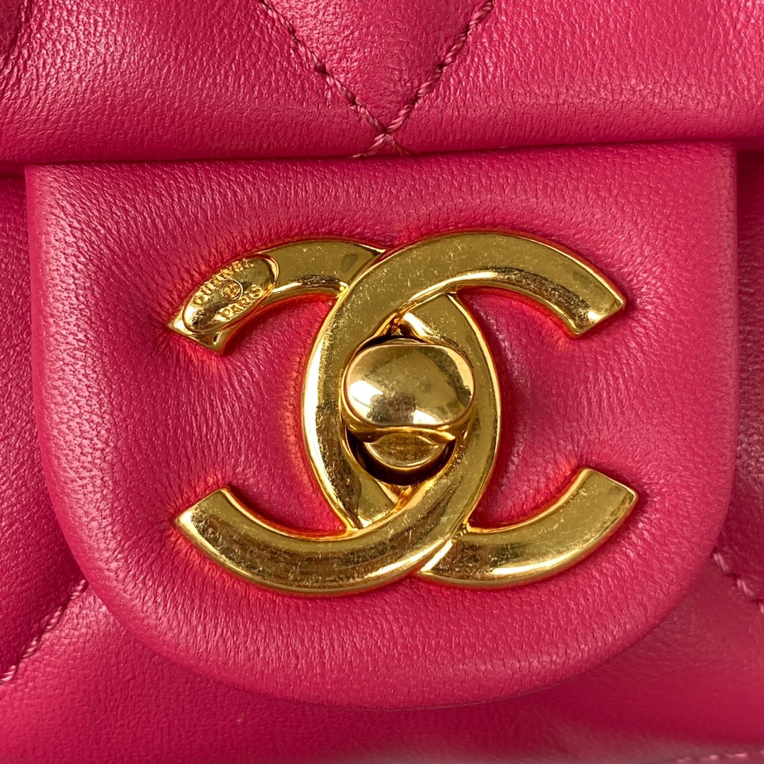 Chanel AS3498 Small Leather Chain Bag Red