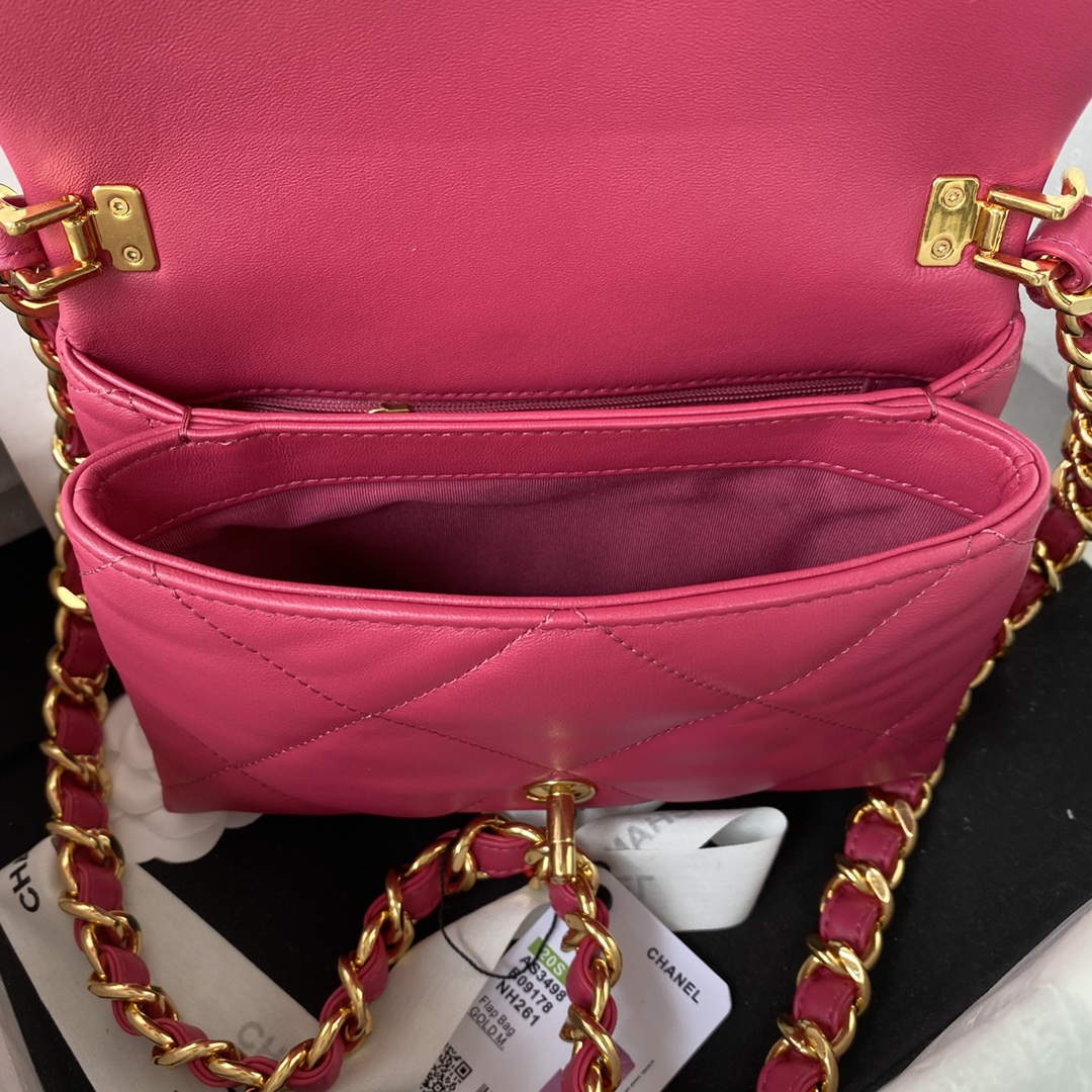 Chanel AS3498 Small Leather Chain Bag Red