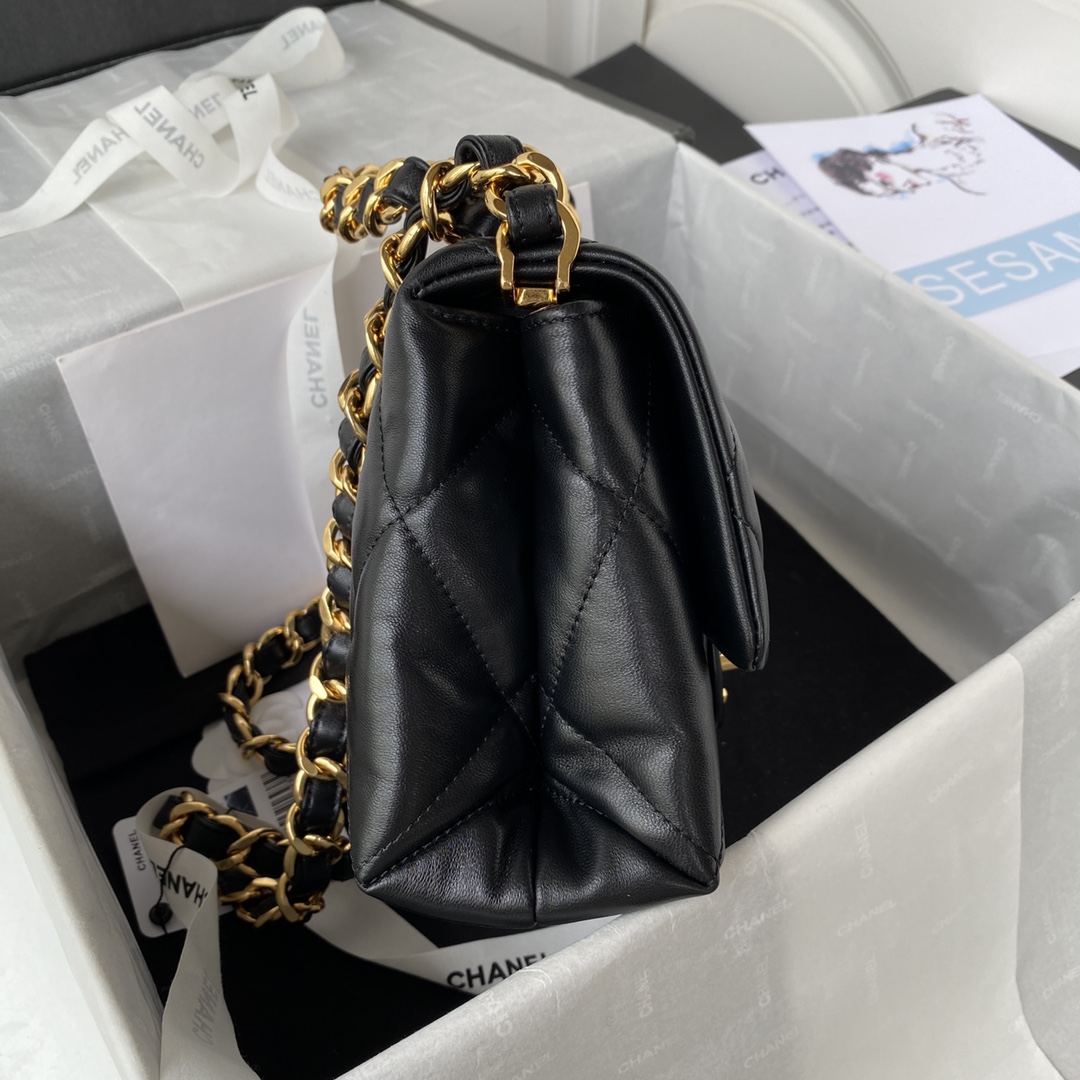 Chanel AS3499 Leather Chain Bag Black