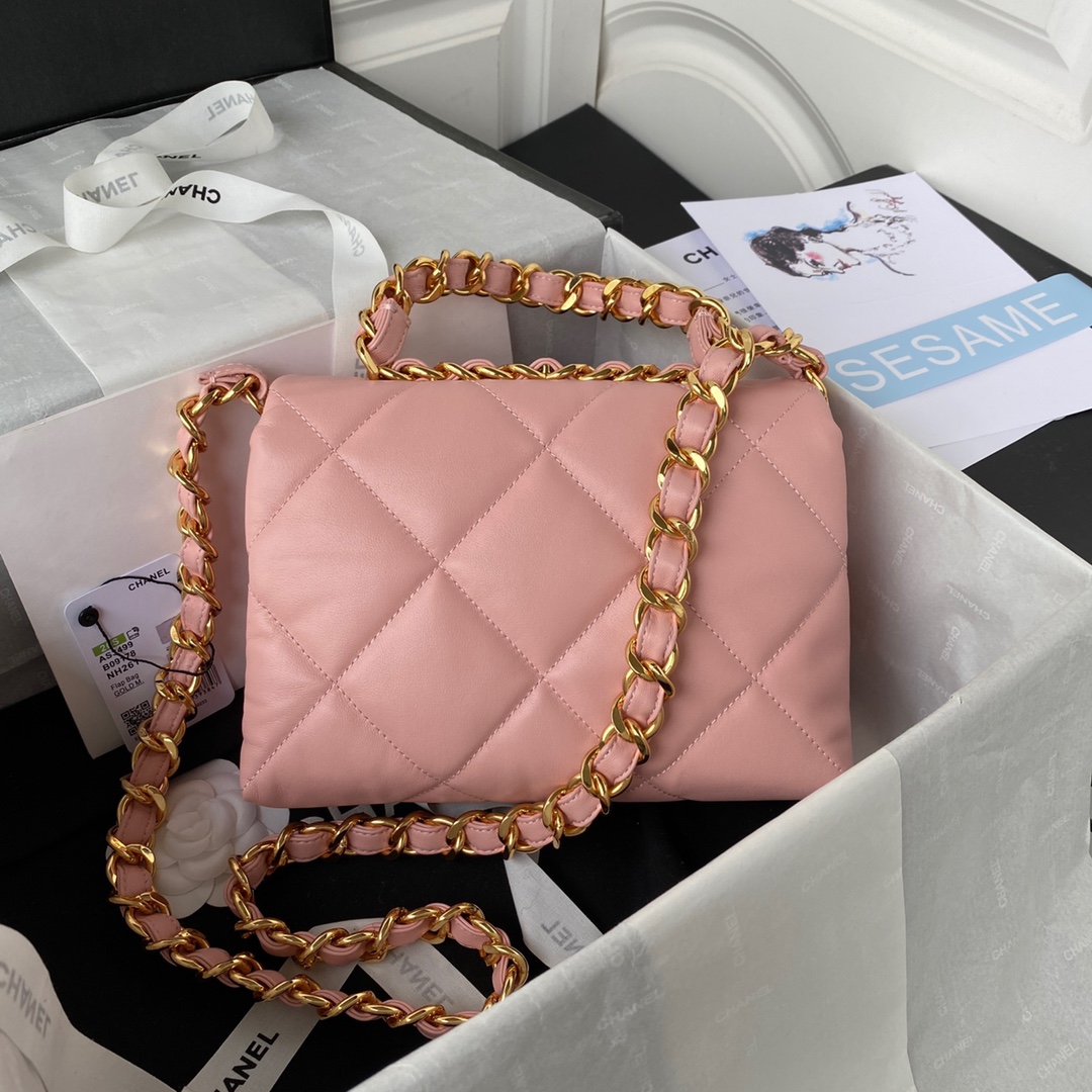 Chanel AS3499 Leather Chain Bag Pink