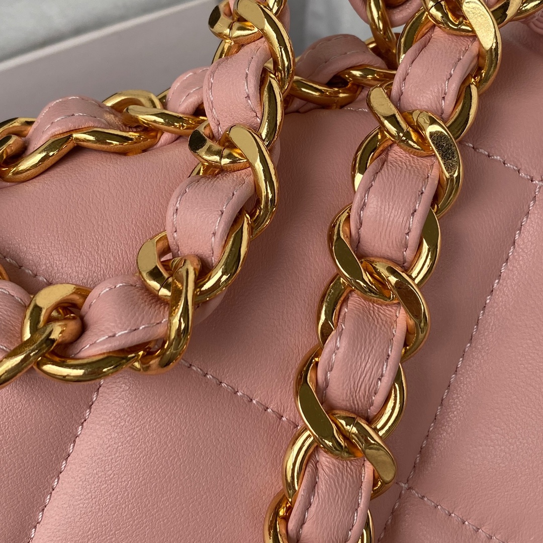 Chanel AS3499 Leather Chain Bag Pink