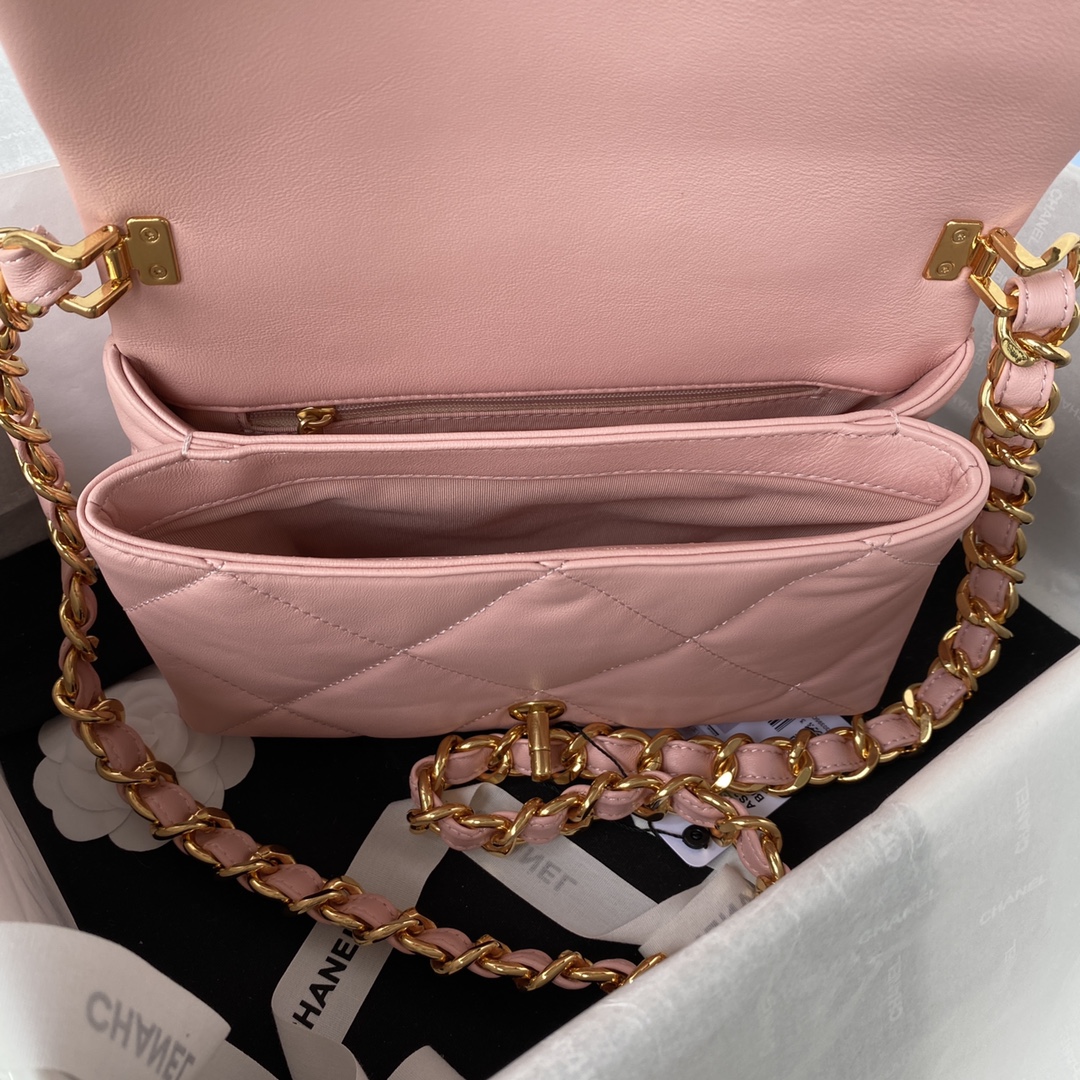 Chanel AS3499 Leather Chain Bag Pink