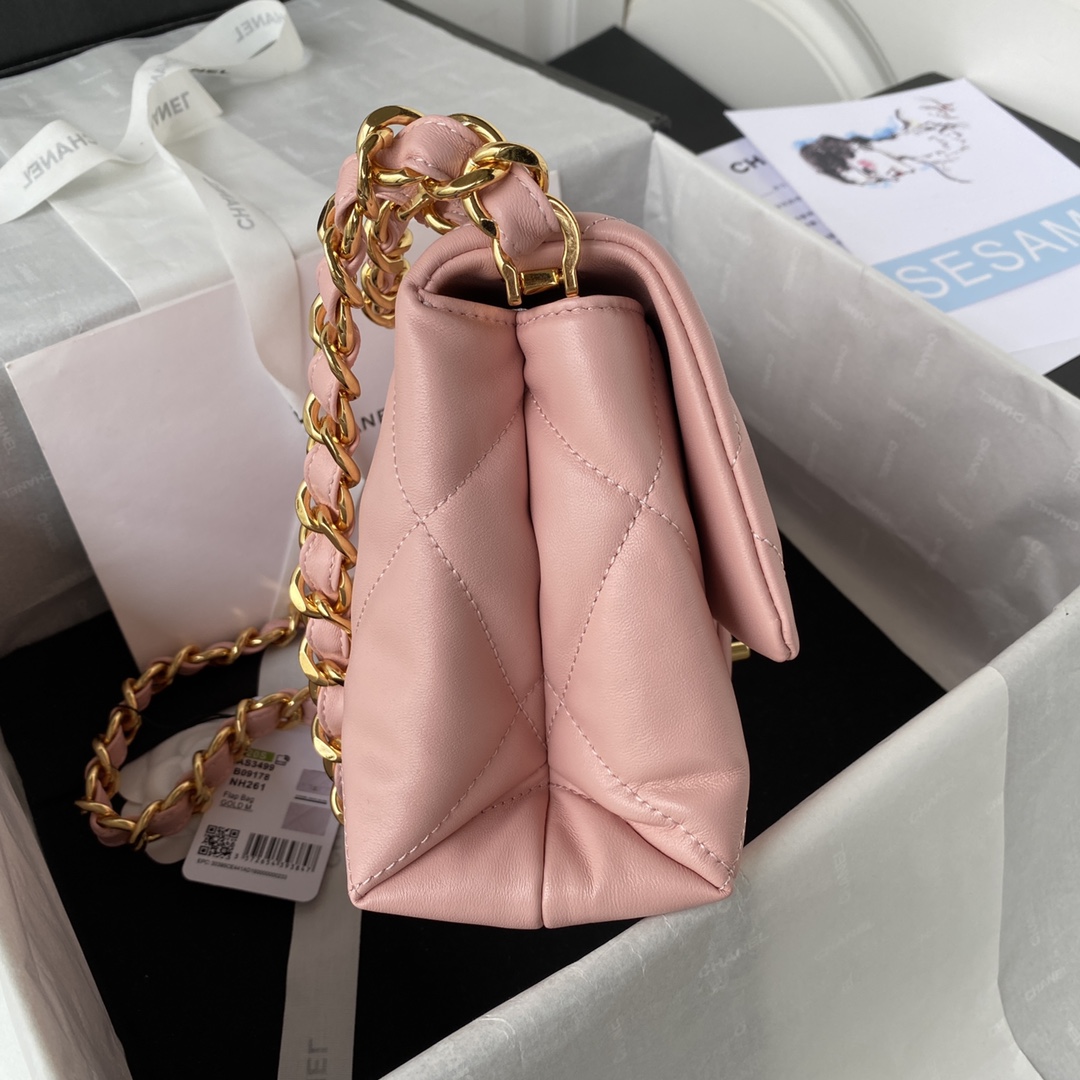 Chanel AS3499 Leather Chain Bag Pink