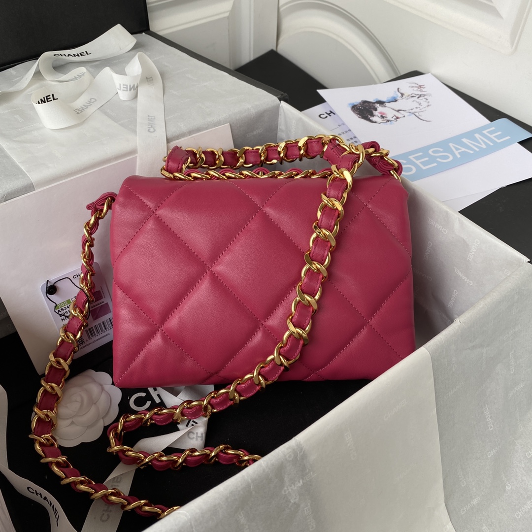 Chanel AS3499 Leather Chain Bag Red