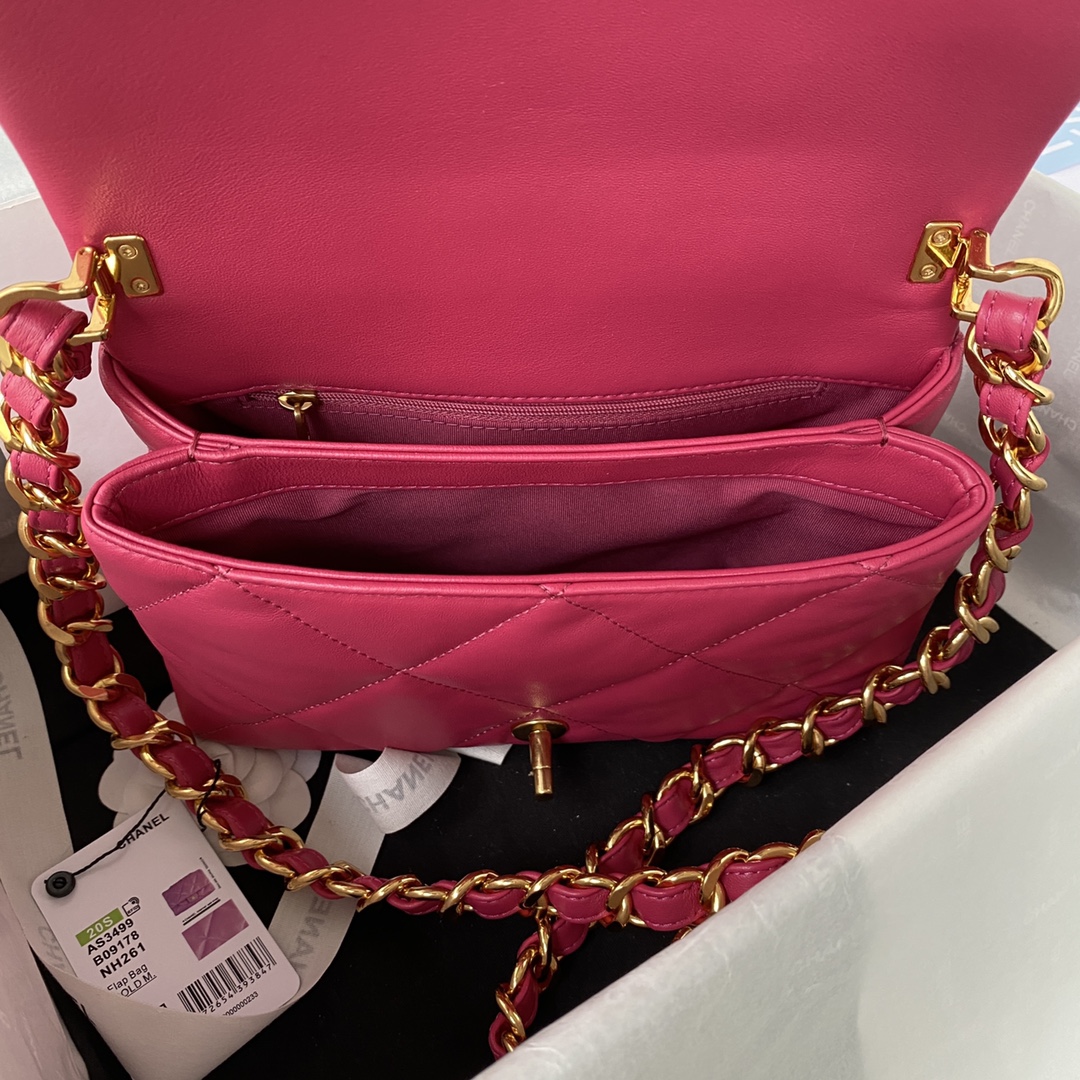 Chanel AS3499 Leather Chain Bag Red