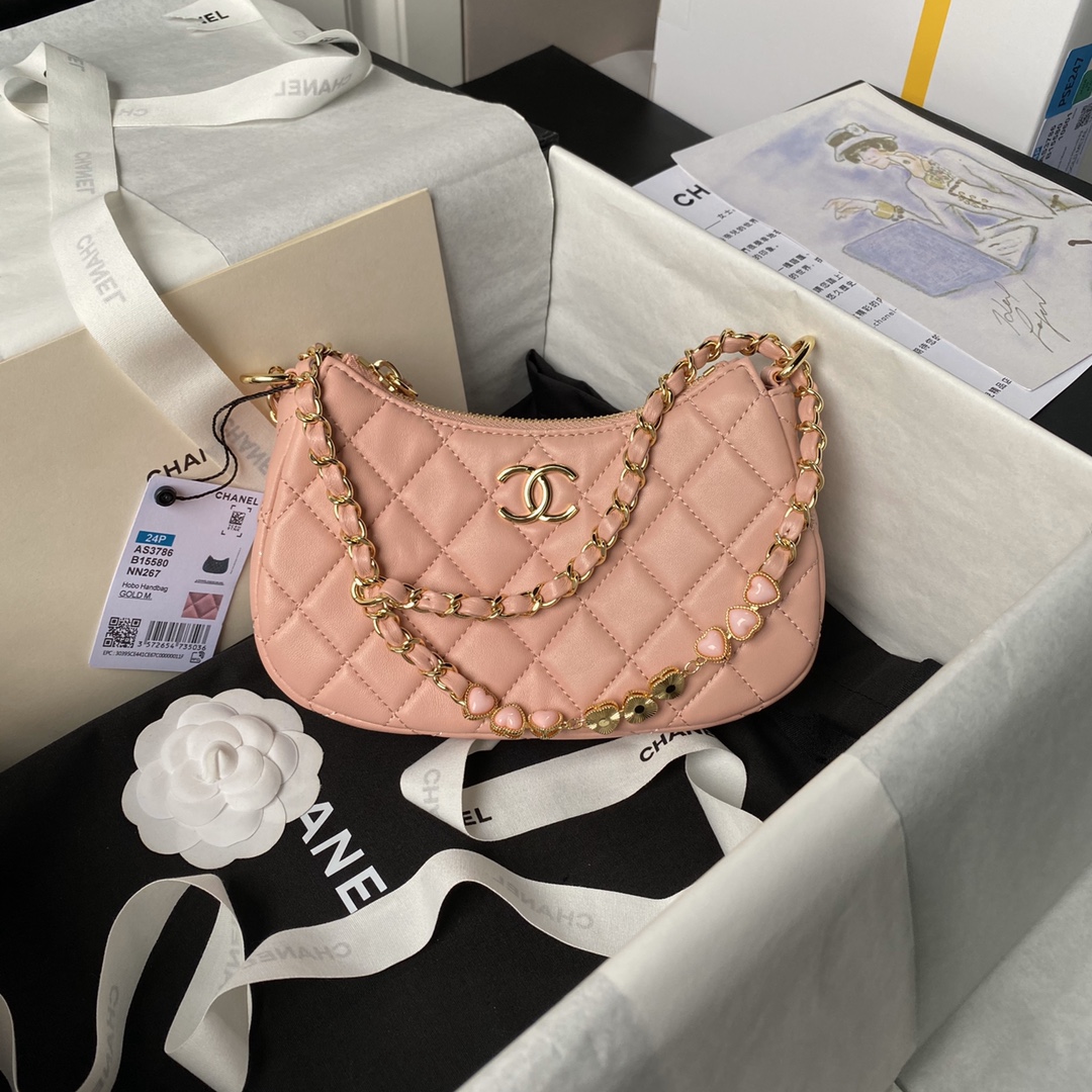 Chanel AS3786 24P Hobo Bag Pink