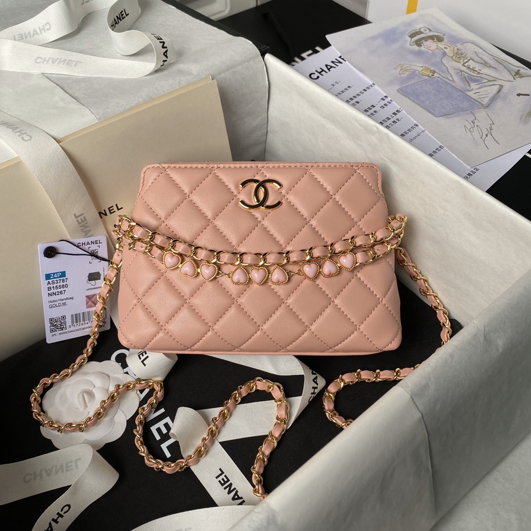 Chanel AS3787 24P Hobo Bag Pink