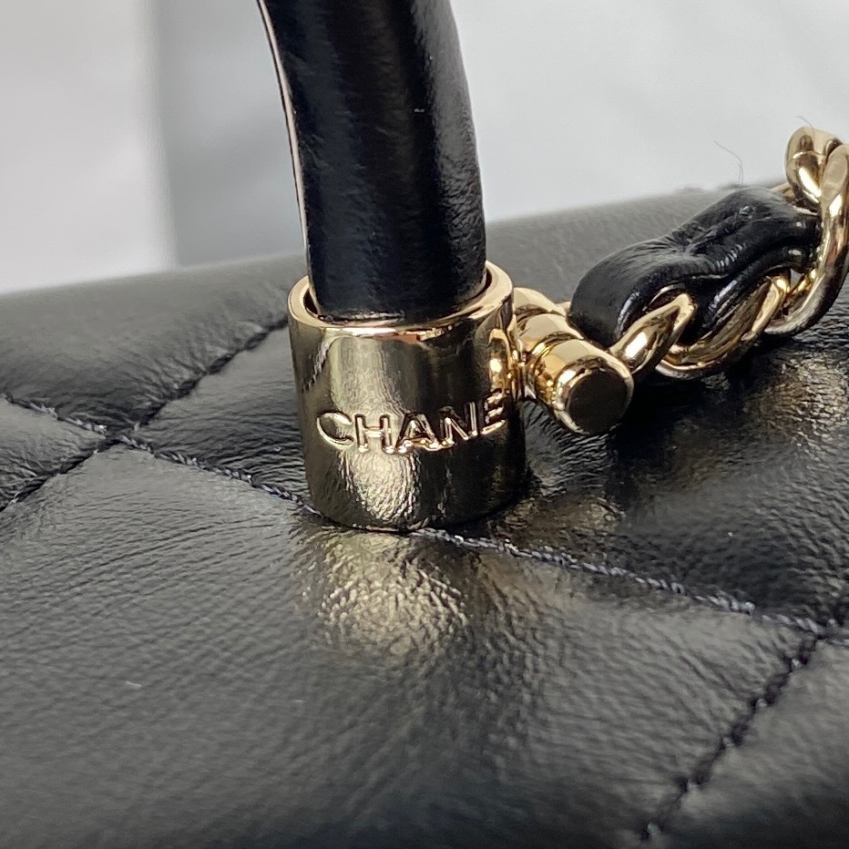 Chanel AS4469 Chanel Mini Box Bag in Shiny Calfskin Black