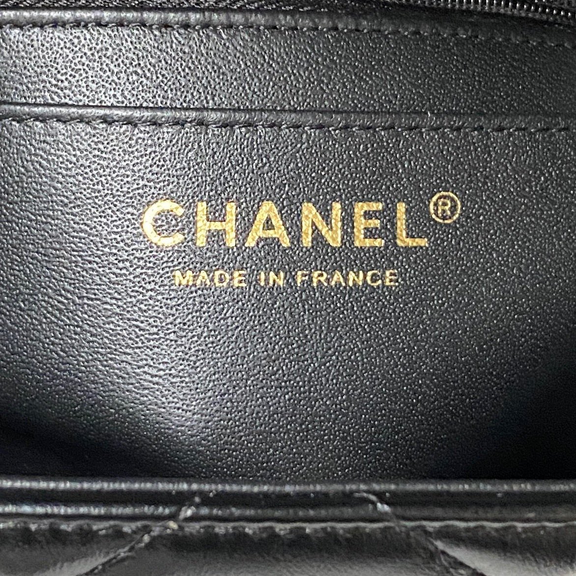 Chanel AS4470 Chanel Large Box Bag in Shiny Calfskin Black