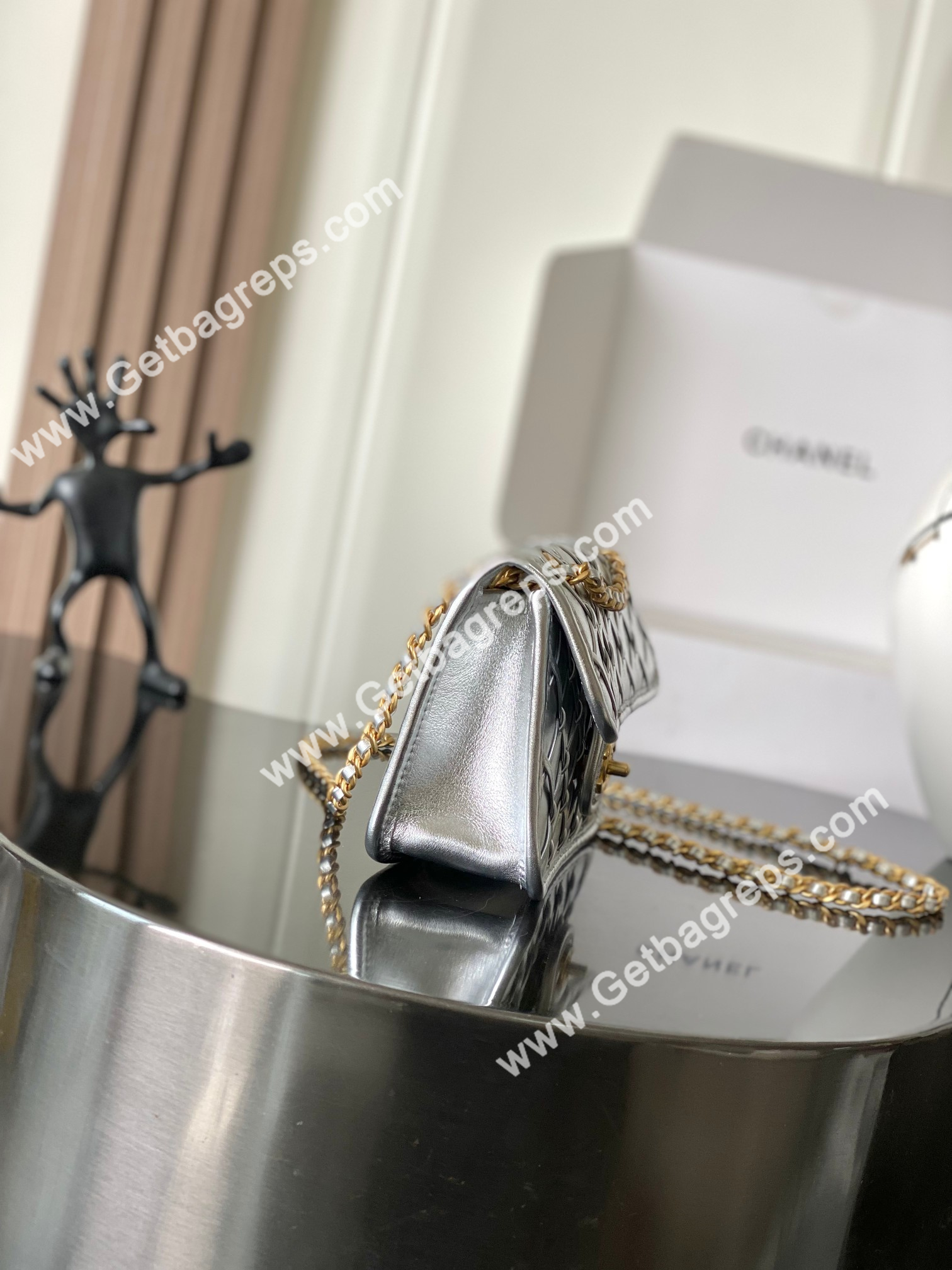 Chanel AS4797 Mini Flap Bag Silver