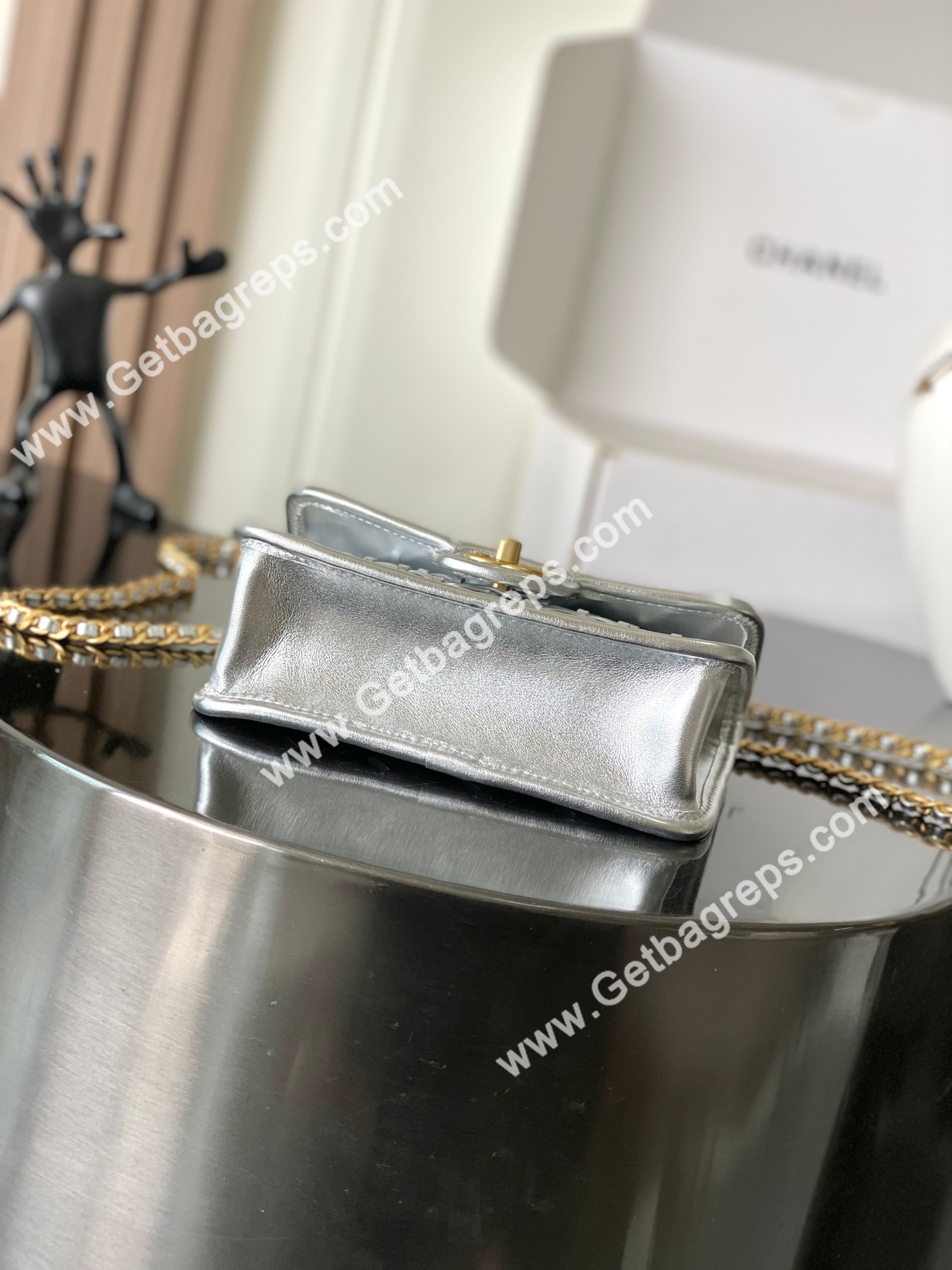 Chanel AS4797 Mini Flap Bag Silver