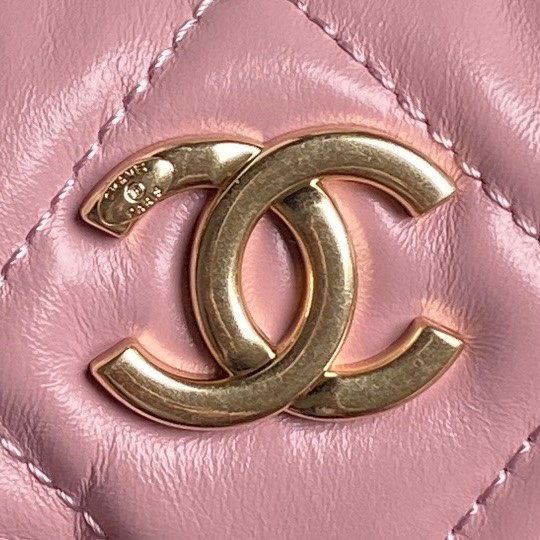 Chanel AS4933 Bowling Bag Shiny Crumpled Lambskin Gold-Tone Metal Pink