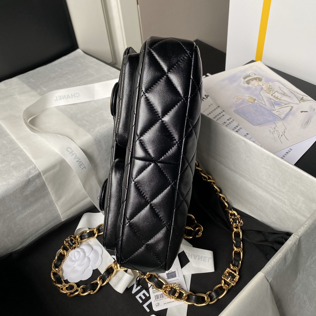 Chanel AS4993 Top Handle Messenger Black