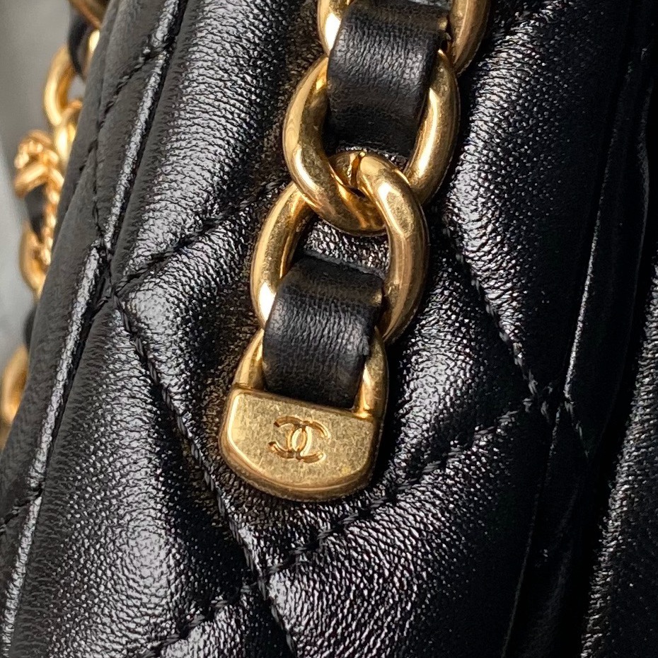 Chanel AS4993 Top Handle Messenger Black