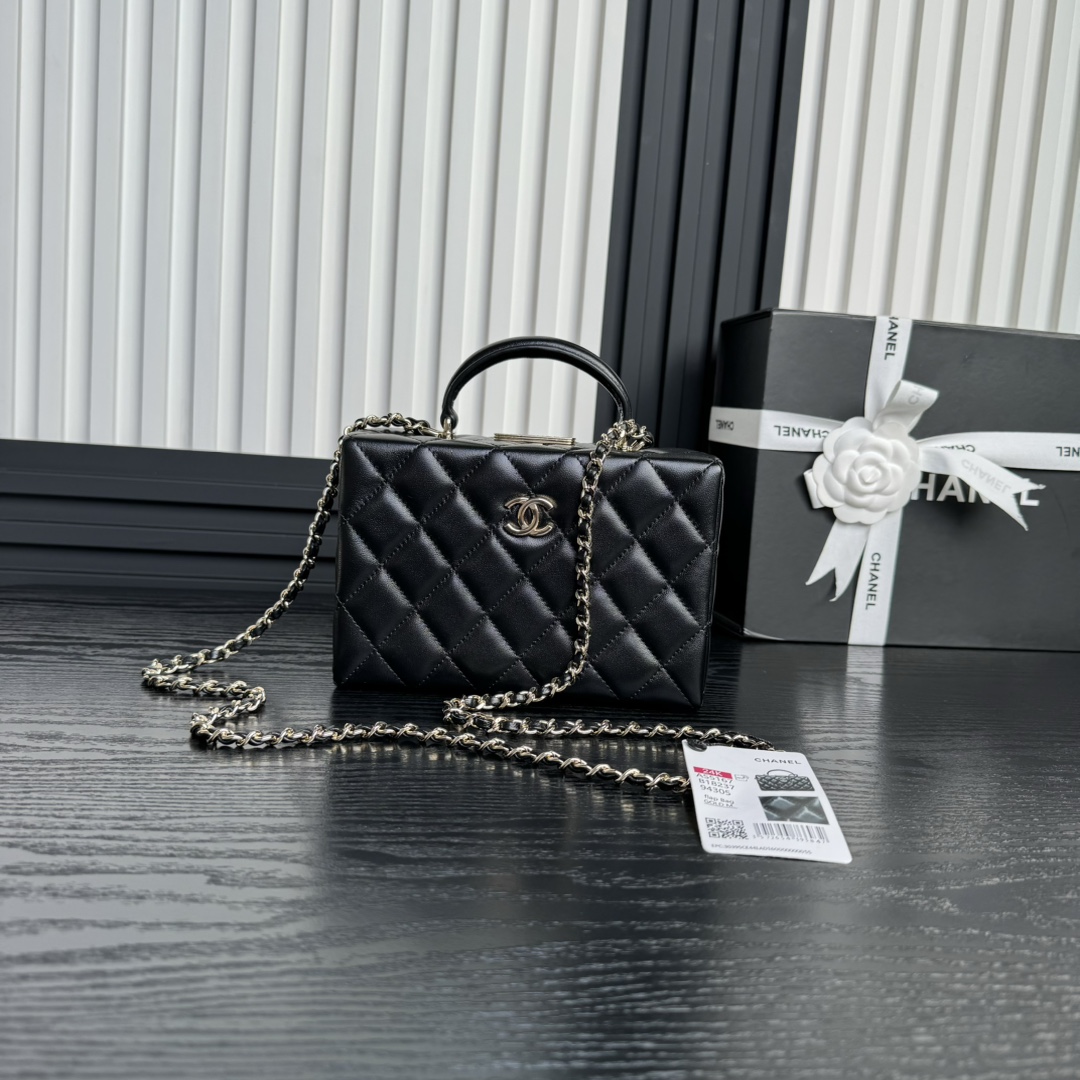 Chanel AS5167 Mini Box Bag Lambskin Gold-Tone Metal Black