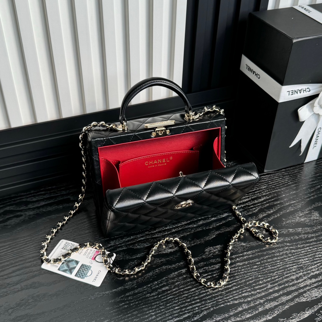 Chanel AS5167 Mini Box Bag Lambskin Gold-Tone Metal Black