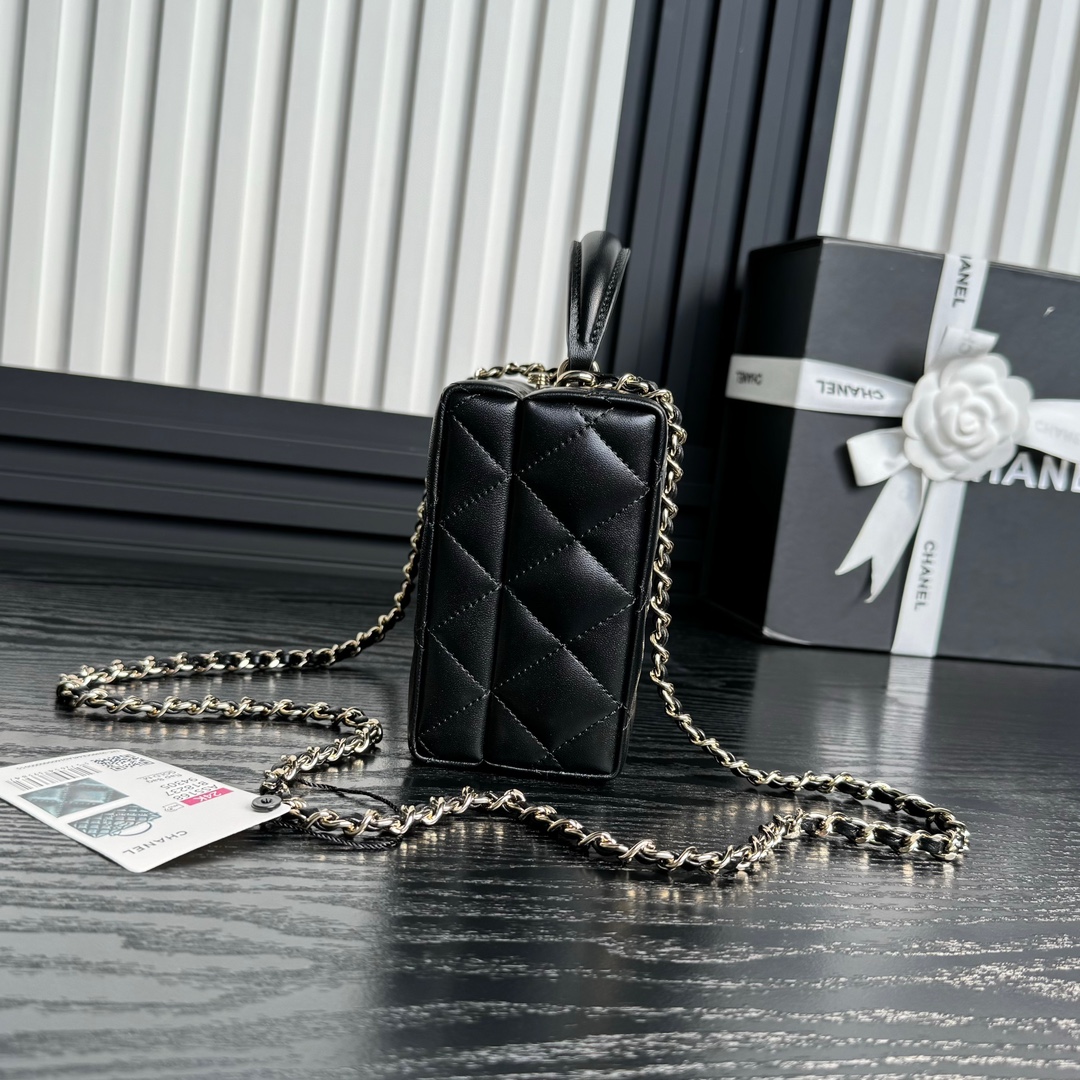 Chanel AS5167 Mini Box Bag Lambskin Gold-Tone Metal Black