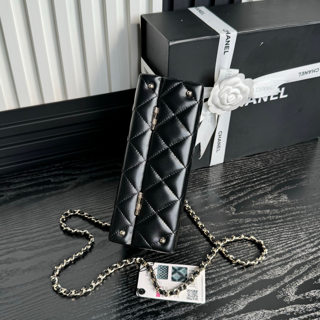 Chanel AS5167 Mini Box Bag Lambskin Gold-Tone Metal Black