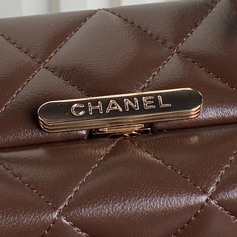 Chanel AS5167 Mini Box Bag Lambskin Gold-Tone Metal Brown