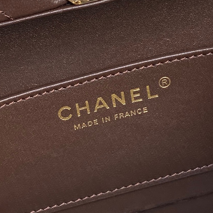Chanel AS5167 Mini Box Bag Lambskin Gold-Tone Metal Brown