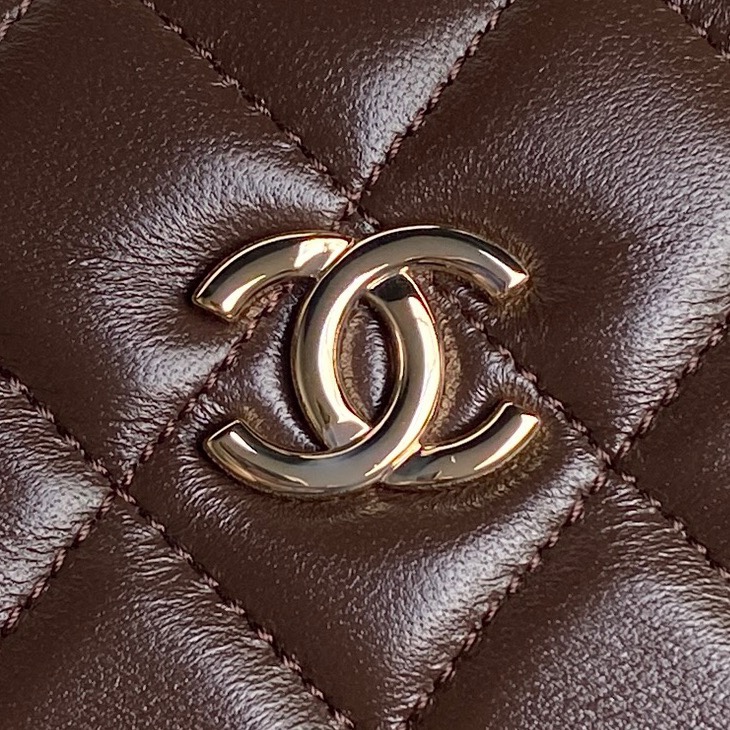 Chanel AS5167 Mini Box Bag Lambskin Gold-Tone Metal Brown