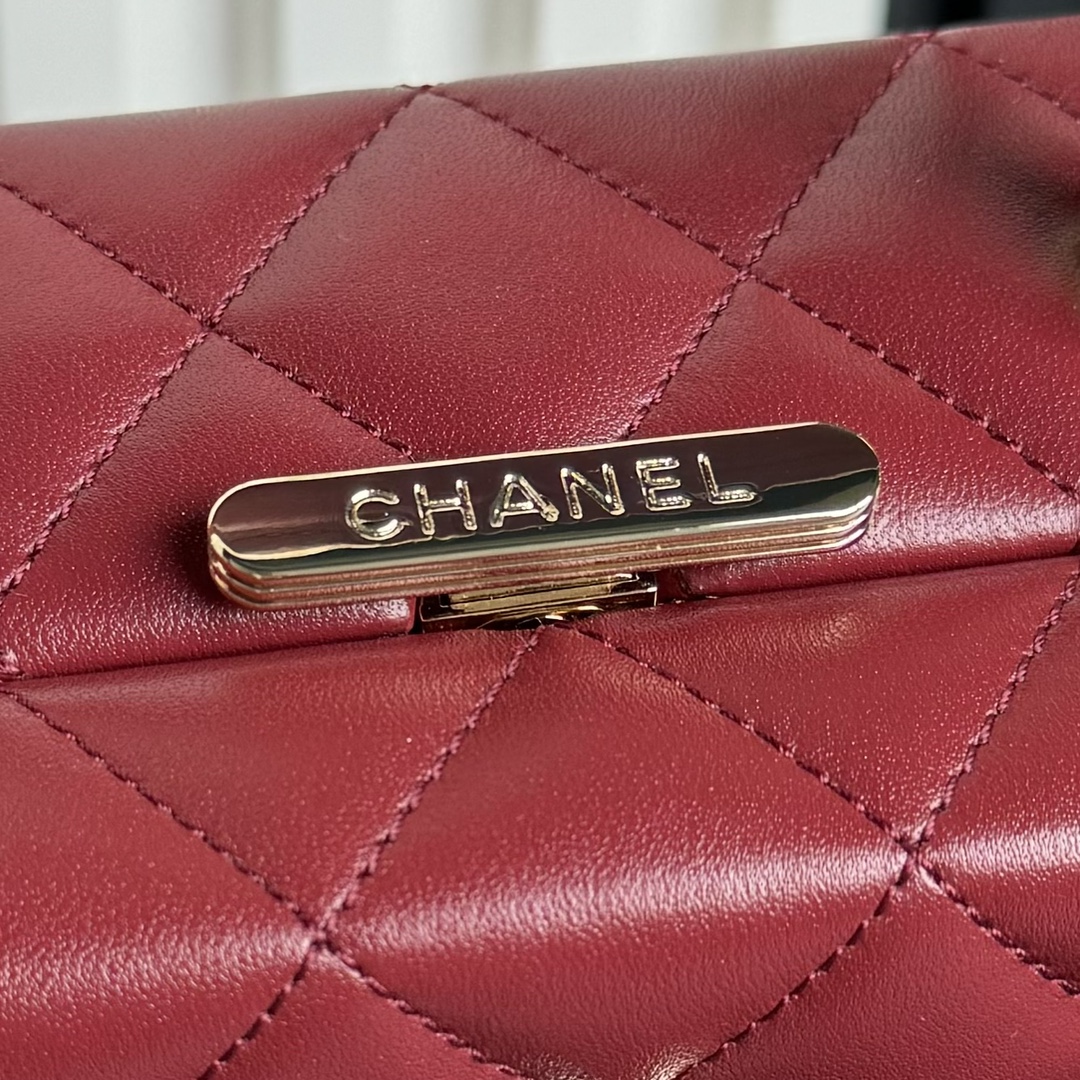 Chanel AS5167 Mini Box Bag Lambskin Gold-Tone Metal Red