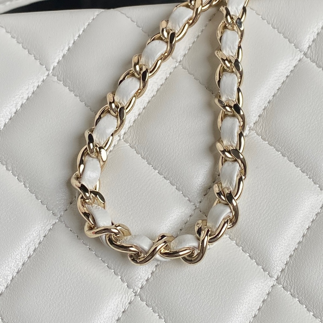 Chanel AS5167 Mini Box Bag Lambskin Gold-Tone Metal White